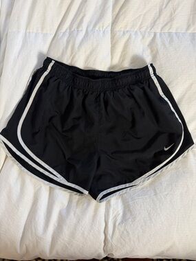 Nike Black Athletic Shorts with White Piping